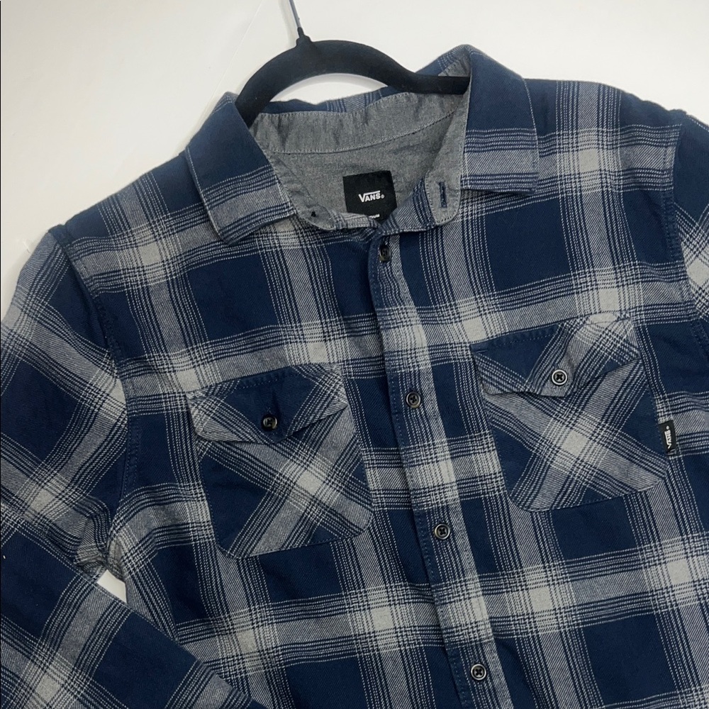 Vans Navy and Light Gray Plaid Shirt - Picture 3 of 6